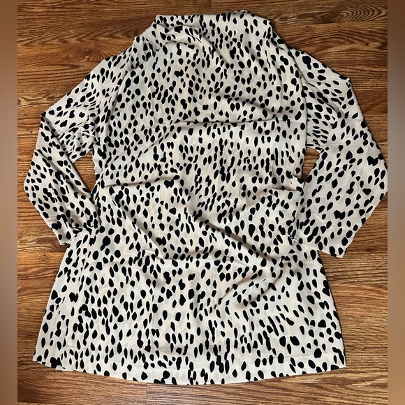 NWT Cream Spotted Draped Dress XL - Picture 7 of 9